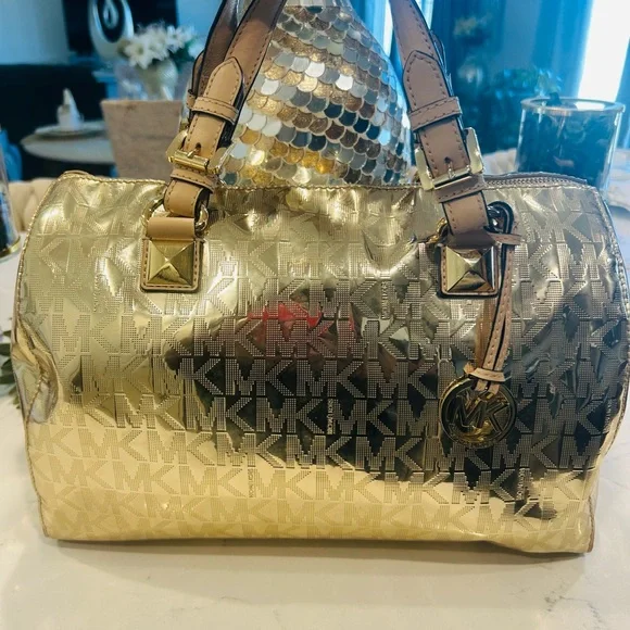 Michael Kors Gold Oversized Satchel Bag - Picture 10 of 10